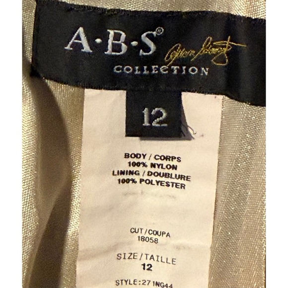 ABS by Allen Schwartz‎ VTG Black Lace Skirt Women's 12 Midi Sheer Mesh Lined - Picture 5 of 5